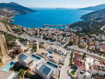 Kalkan modern villa with indoor and outdoor swimming pool